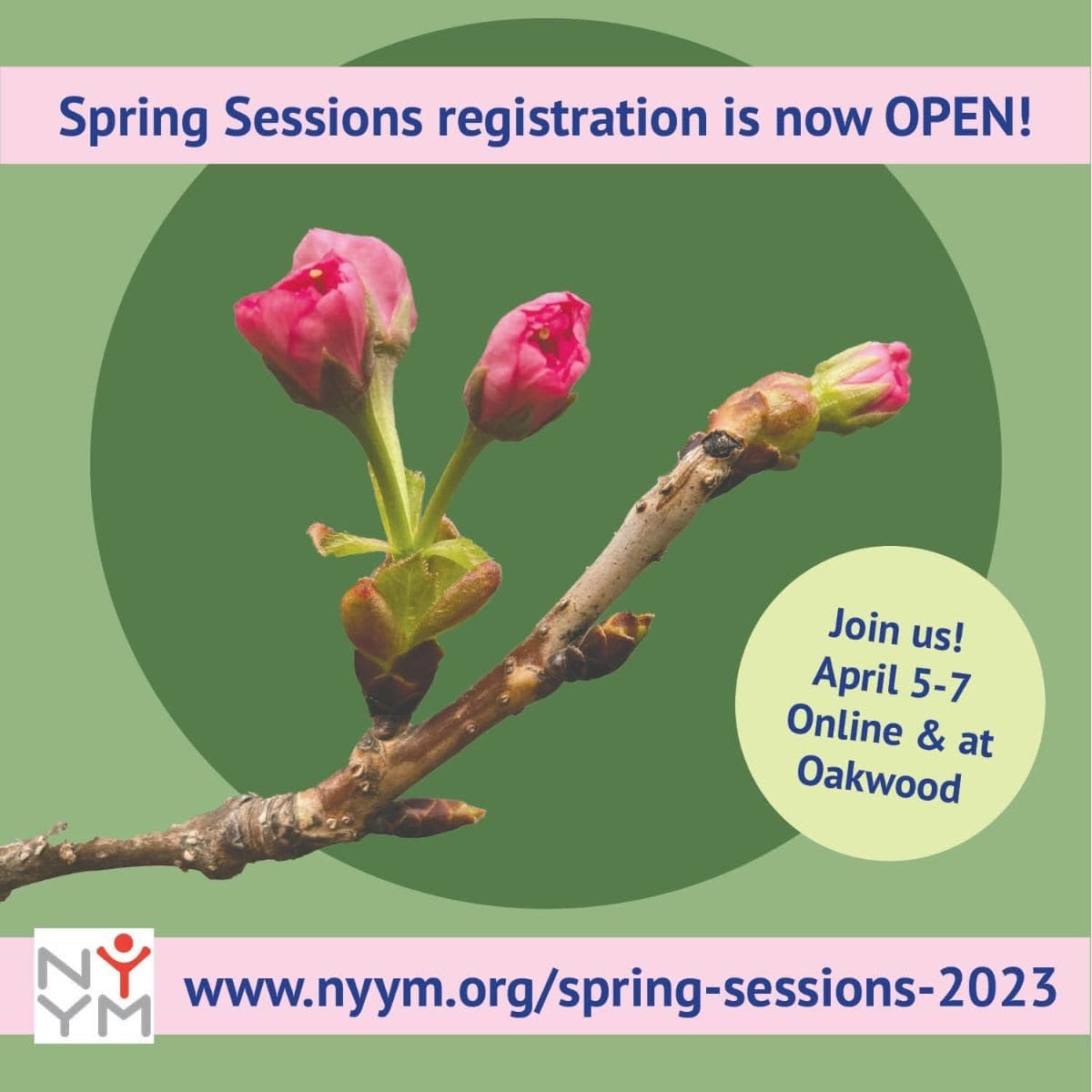 Spring sessions registration now open.